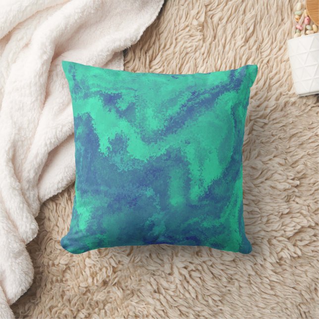 Abstract Blue Green Diffusion Cushion (Blanket)