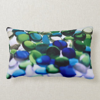 Abstract Blue Green III Lumbar Pillow