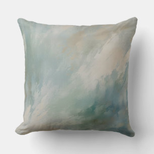 Abstract Blue Green Muted Print Cushion