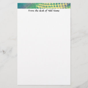 Abstract Blue Green Purple Pattern Stationery