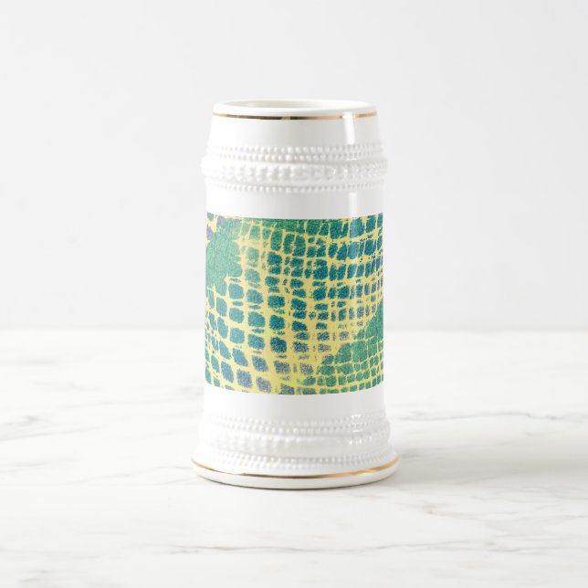 Abstract Blue Green Purple Pattern Steins (Center)