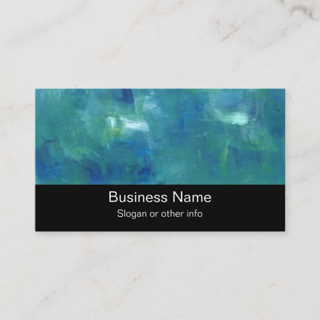Abstract Blue Green Sentiment. Business Card (Front)