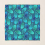 Abstract blue green teal peacock rain drop pattern scarf<br><div class="desc">Abstract,  blue green,  teal,  peacock colour inspired rain drops seamless pattern. The drops border is glitter texture. Check out all matching item in my Blue Green Drops collection (https://www.zazzle.com/collections/blue_green_drops-119755091601989156) !</div>