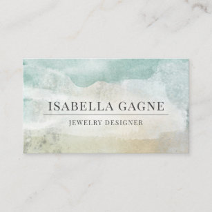 Abstract Blue Green Watercolor Jewellery Designer Business Card