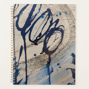 Abstract Blue Grey Beige Planner
