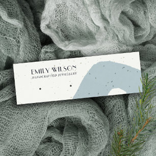 ABSTRACT BLUE GREY CERAMIC STUD EARRING DISPLAY MINI BUSINESS CARD