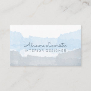 Abstract Blue Grey Interior Designer Business Card