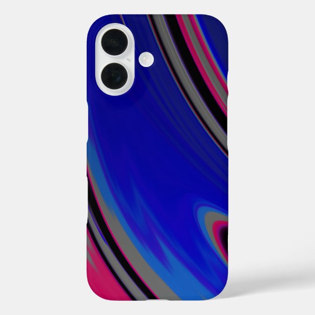Abstract Blue Grey Magenta Fractal Art Case-Mate iPhone Case (Back)