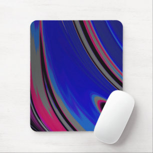 Abstract Blue Grey Magenta Fractal Mouse Pad