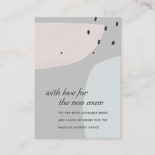 ABSTRACT BLUE GREY NEW MUM GIFT EARRING DISPLAY PLACE CARD