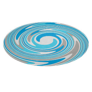 Abstract Blue Grey Spiral Cutting Board