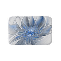 Abstract Blue Grey Watercolor Fractal Art Flower