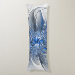 Abstract Blue Grey Watercolor Fractal Art Flower Body Cushion<br><div class="desc">Unique fantasy flower with shades of blue and grey,  abstract and elegant.
Design for your body pillow and more.</div>