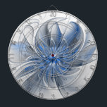 Abstract Blue Grey Watercolor Fractal Art Flower Dartboard<br><div class="desc">A unique fantasy flower with shades of blue and grey,  abstract and elegant.
Design for your dartboard and more.</div>