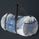 Abstract Blue Grey Watercolor Fractal Art Flower Duffle Bag<br><div class="desc">Unique fantasy flower with shades of blue and grey,  abstract and elegant.
Unusual design for your duffel bag and more.</div>
