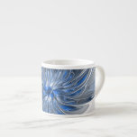 Abstract Blue Grey Watercolor Fractal Art Flower Espresso Cup<br><div class="desc">A unique fantasy flower with shades of blue and grey,  abstract and elegant.
Unusual design for your decorative floral espresso mug and more.</div>