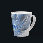 Abstract Blue Grey Watercolor Fractal Art Flower Latte Mug<br><div class="desc">A unique fantasy flower with shades of blue and grey,  abstract and elegant.
Unusual design for your decorative floral latte mug and more.</div>