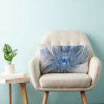 Abstract Blue Grey Watercolor Fractal Art Flower Lumbar Cushion<br><div class="desc">A unique fantasy flower with shades of blue and grey,  abstract and elegant.
Unusual design for your decorative floral lumbar pillow and more.</div>