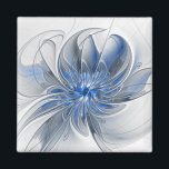Abstract Blue Grey Watercolor Fractal Art Flower Magnet<br><div class="desc">A unique fantasy flower with shades of blue and grey,  abstract and elegant.
Design for your magnet and more.</div>