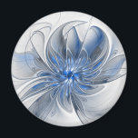 Abstract Blue Grey Watercolor Fractal Art Flower Magnet<br><div class="desc">Unique fantasy flower with shades of blue and grey,  abstract and elegant.
Design for your round magnet and more.</div>