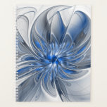 Abstract Blue Grey Watercolor Fractal Art Flower Planner<br><div class="desc">A unique fantasy flower with shades of blue and grey,  abstract and elegant.
Design for your planner and more.</div>