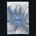 Abstract Blue Grey Watercolor Fractal Art Flower Tea Towel<br><div class="desc">Unique fantasy flower with shades of blue and grey,  abstract and elegant.
Design for your kitchen towel and more.</div>