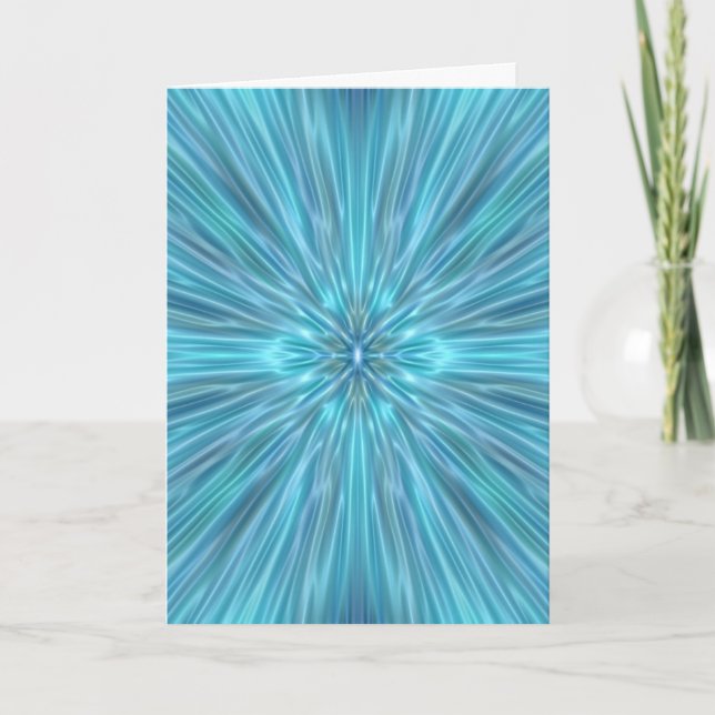 Abstract Blue, Happy Birthday Card (Front)