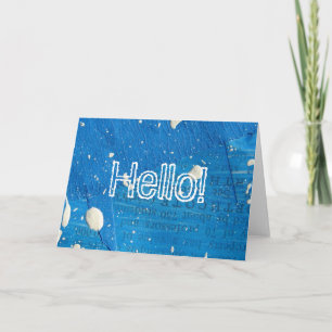 Abstract Blue, Hello! Card