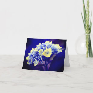 Abstract Blue Hydrangea Flower Note Card