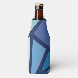 Abstract Blue Ice Crsytal Pattern Bottle Cooler