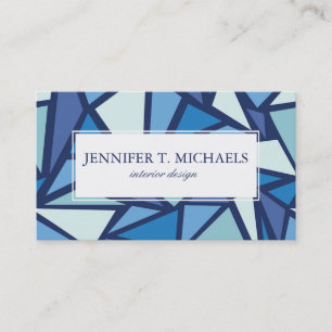 Abstract Blue Ice Crsytal Pattern Business Card