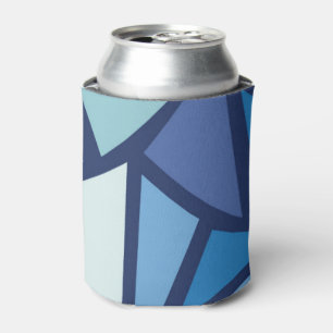 Abstract Blue Ice Crsytal Pattern Can Cooler
