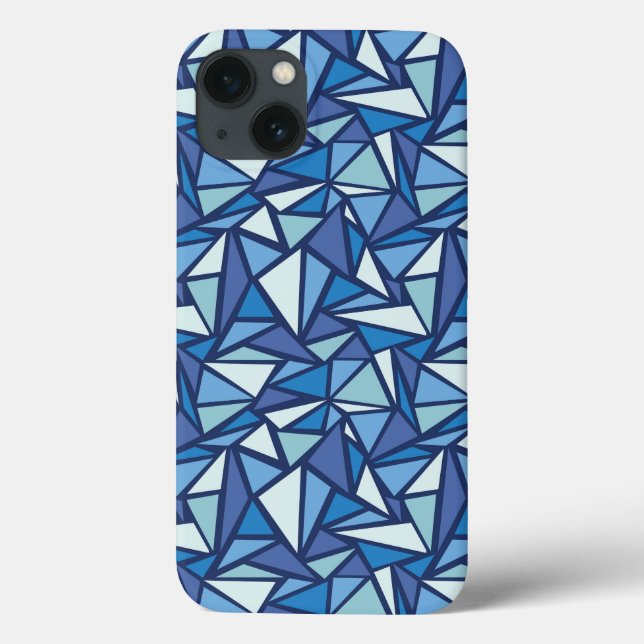 Abstract Blue Ice Crsytal Pattern Case-Mate iPhone Case (Back)