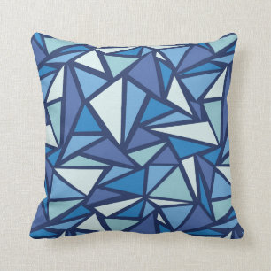 Abstract Blue Ice Crsytal Pattern Cushion