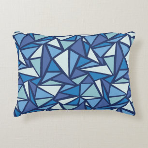 Abstract Blue Ice Crsytal Pattern Decorative Cushion