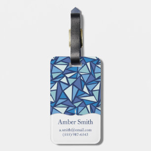 Abstract Blue Ice Crsytal Pattern Luggage Tag