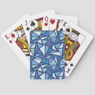 Abstract Blue Ice Crsytal Pattern Playing Cards