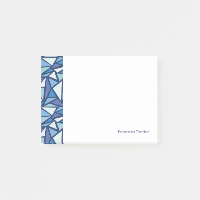 Abstract Blue Ice Crsytal Pattern Post-it Notes (Front)