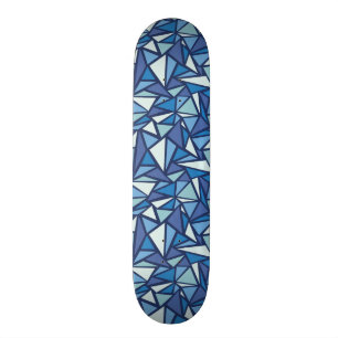 Abstract Blue Ice Crsytal Pattern Skateboard