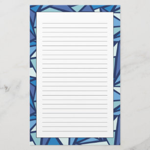 Abstract Blue Ice Crsytal Pattern Stationery