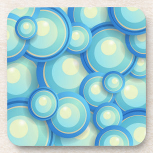 Abstract blue in green coaster