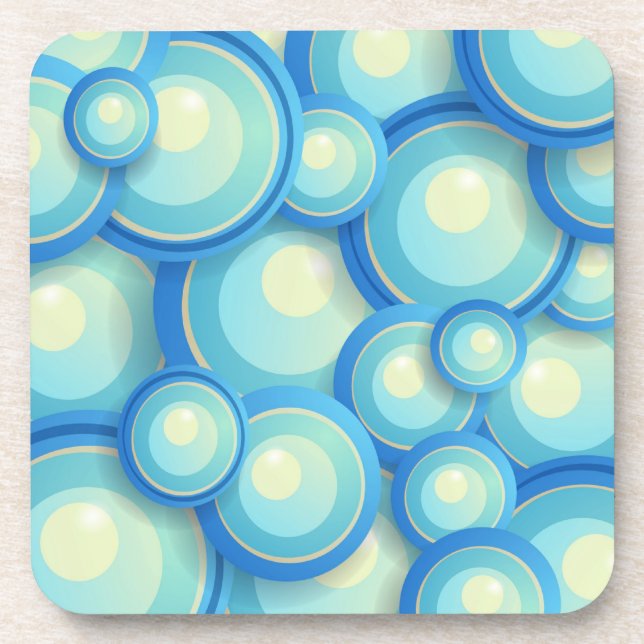 Abstract blue in green coaster (Front)