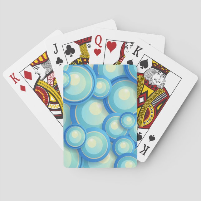Abstract blue in green playing cards (Back)