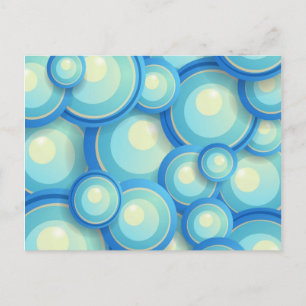 Abstract blue in green postcard