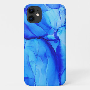 Abstract Blue Indigo Unique Art Swirls Case-Mate iPhone Case