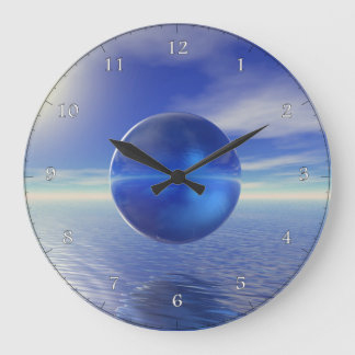 Abstract Blue Large Clock