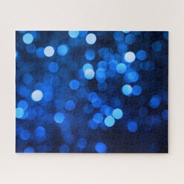 Abstract blue light dots jigsaw puzzle (Horizontal)