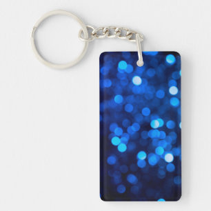 Abstract blue light dots key ring