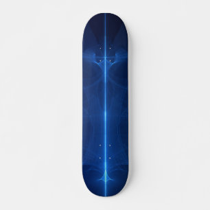 Abstract Blue Light Wave Skateboard