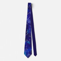 Abstract Blue Lightning Tie